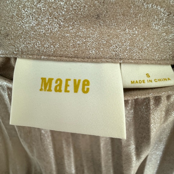 Maeve Anthropologie Pleated Midi Skirt Size S
Gold Metallic Sueded NWT - Picture 7 of 9